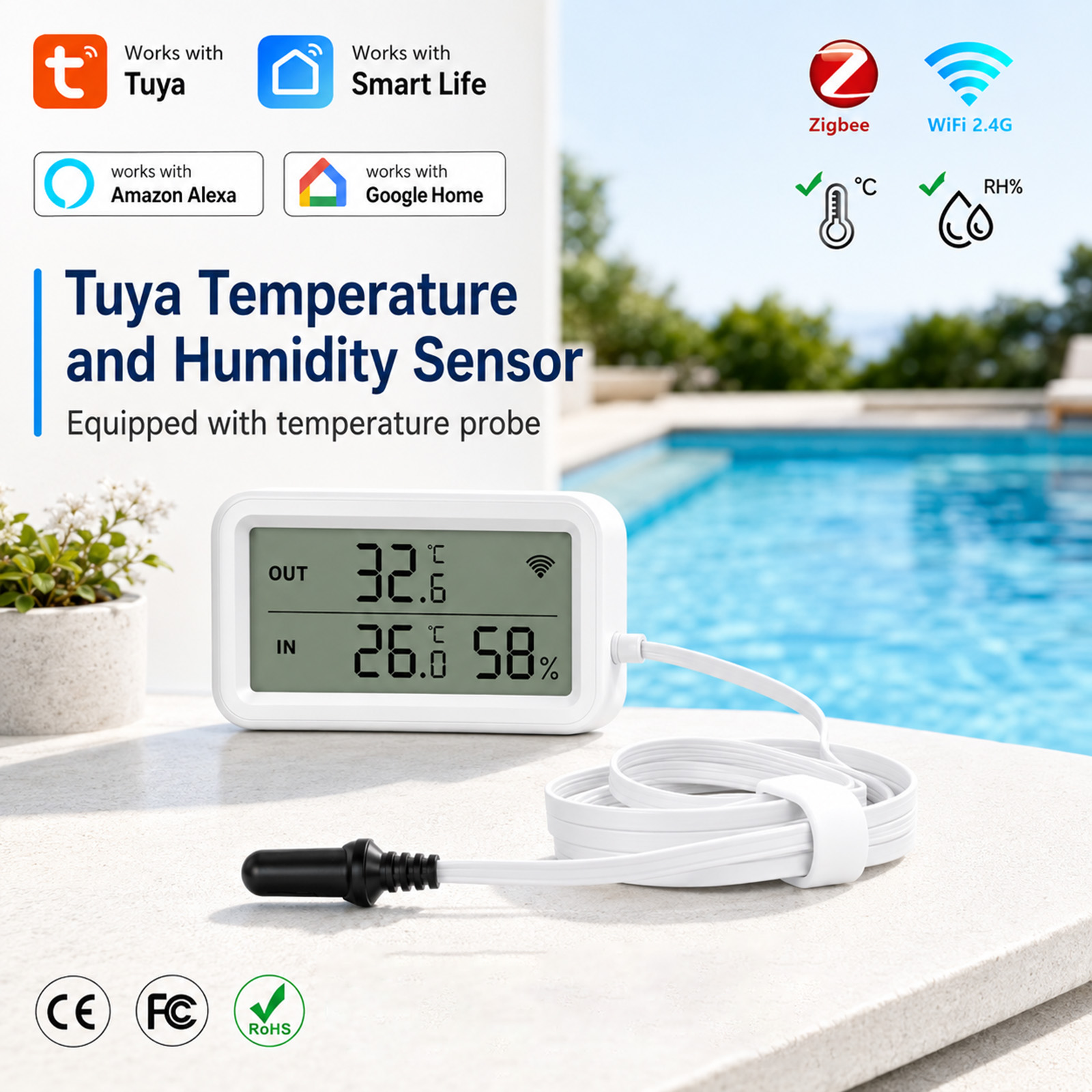 Temperature Humidity Sensor - مقياس حرارة ورطوبة خارجي مقاوم للماء