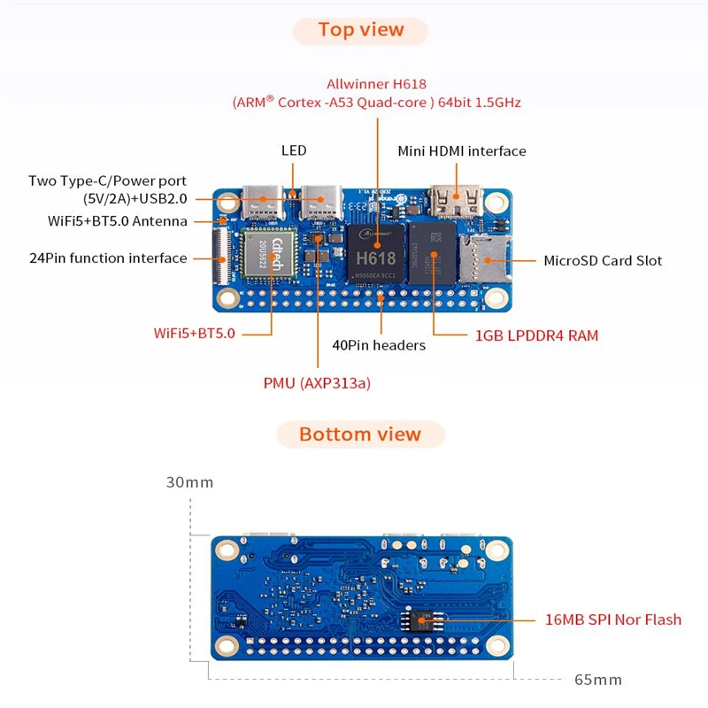 Orange Pi Zero 2 W 1GB RAM DDR - مراجعة Pi Zero W Board وسعره