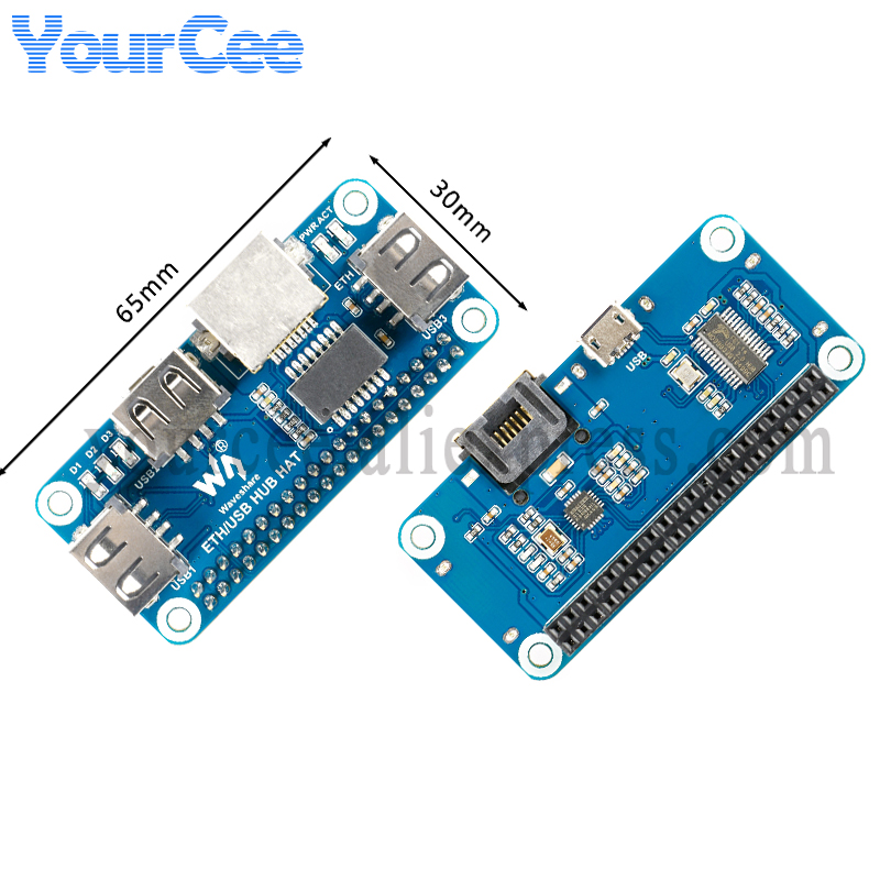 وحدة توسعة USB HUB HAT مع منفذ - مراجعة Pi Zero W Board وسعره